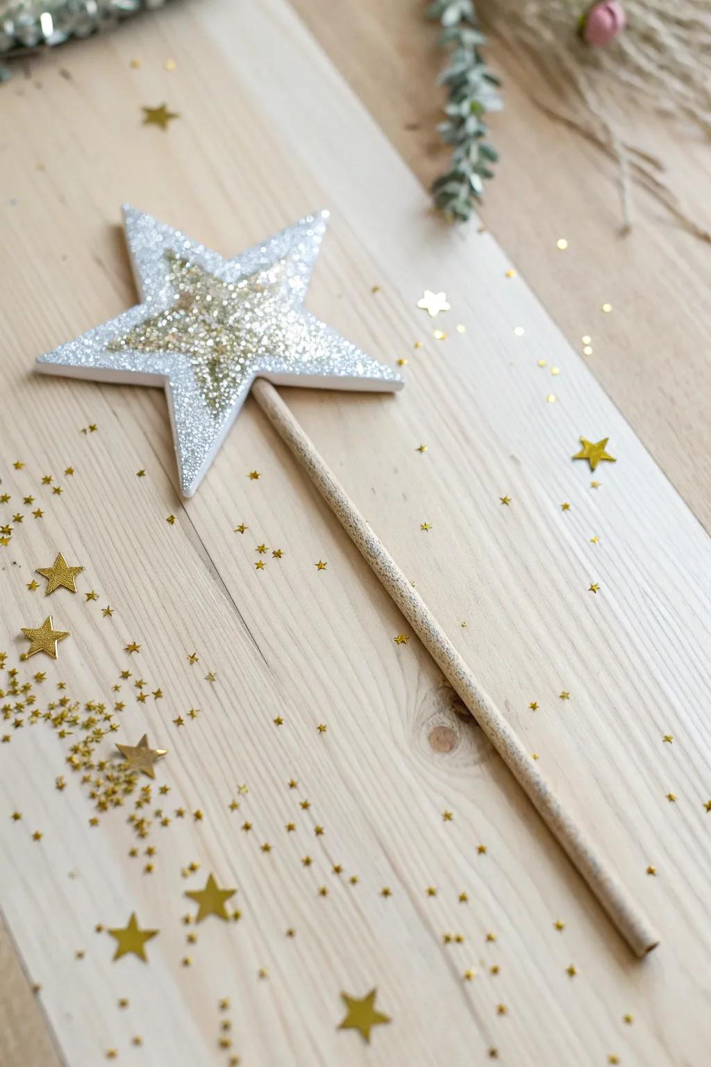 Craft a little magic with these enchanting sparkly star wands!
