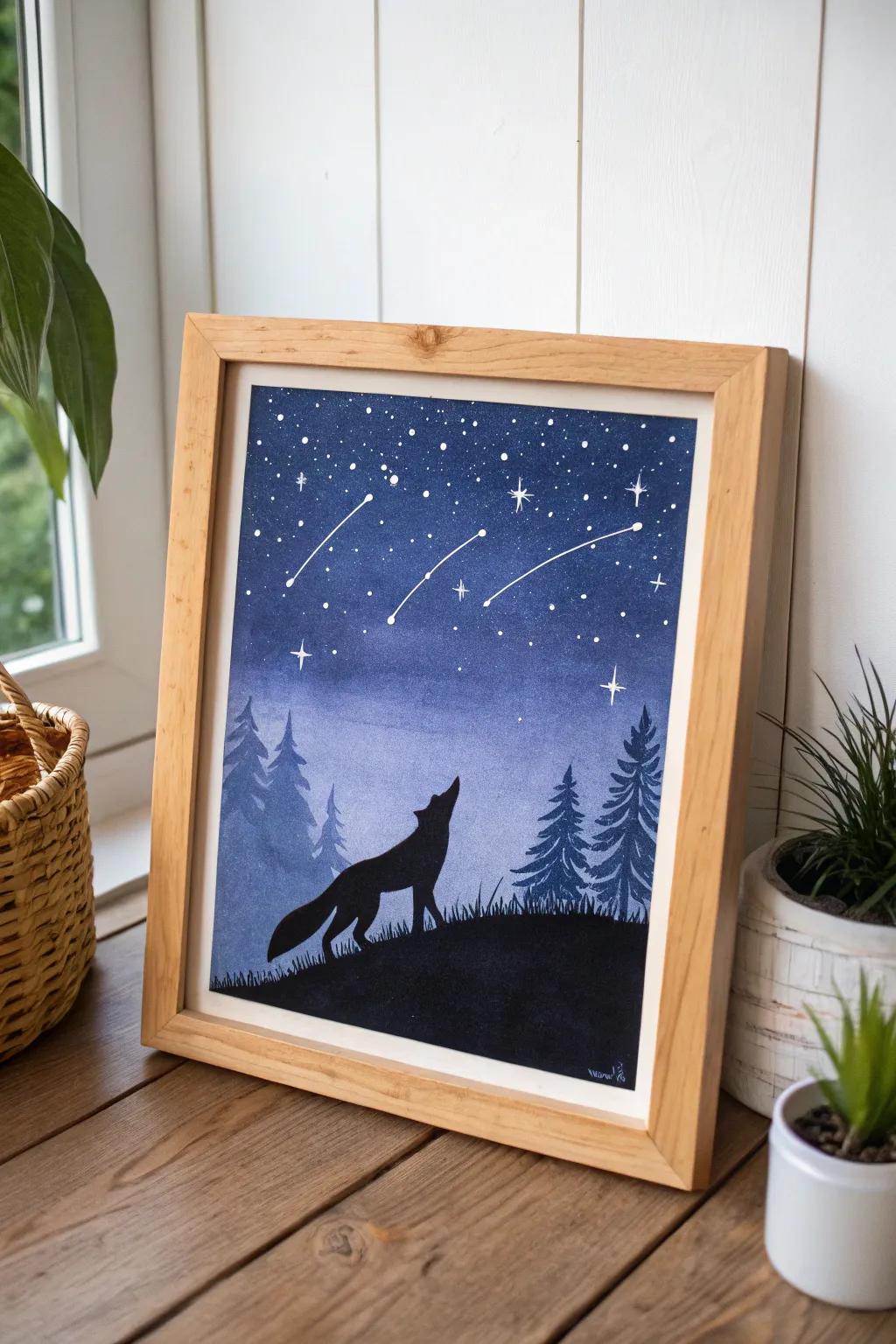 Unearth the concealed enchantment in the twilight heaven with this bewitching minimalist artwork.