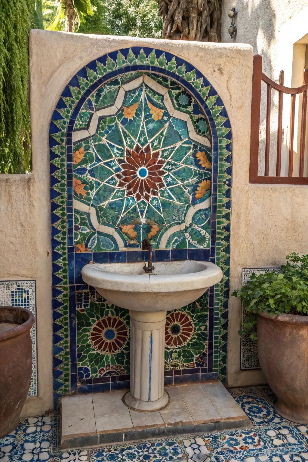 Elevate your outdoor space with a mosaic masterpiece – a perfect blend of style and function.