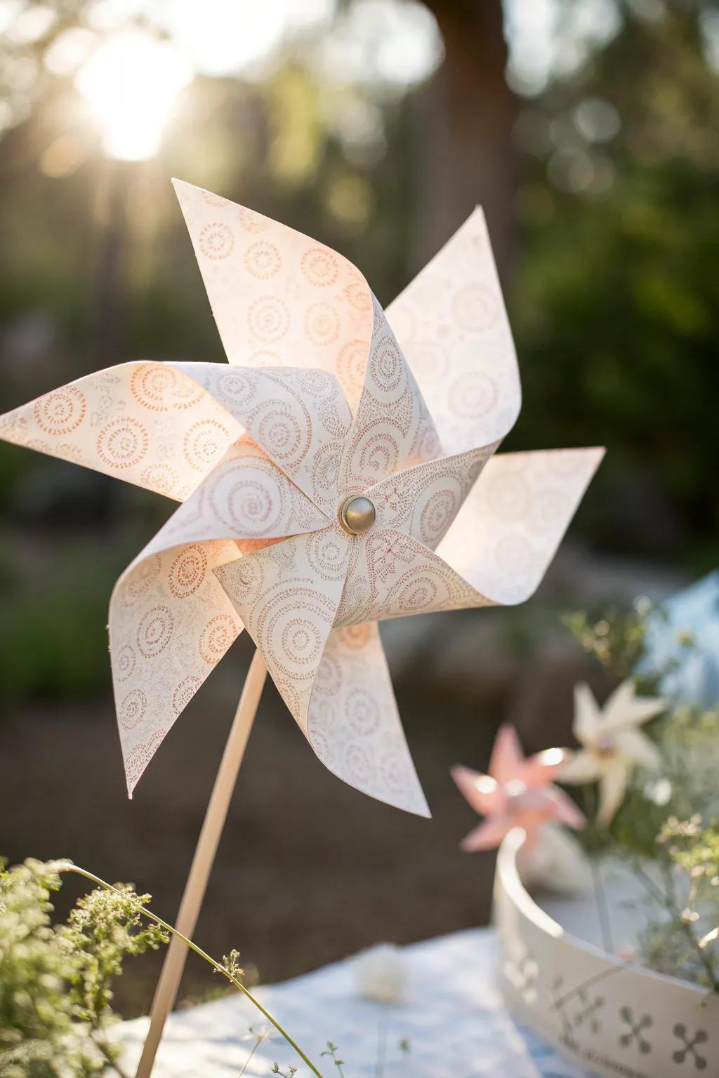 Take pleasure in the unadorned refinement of handcrafted paper anemometers.