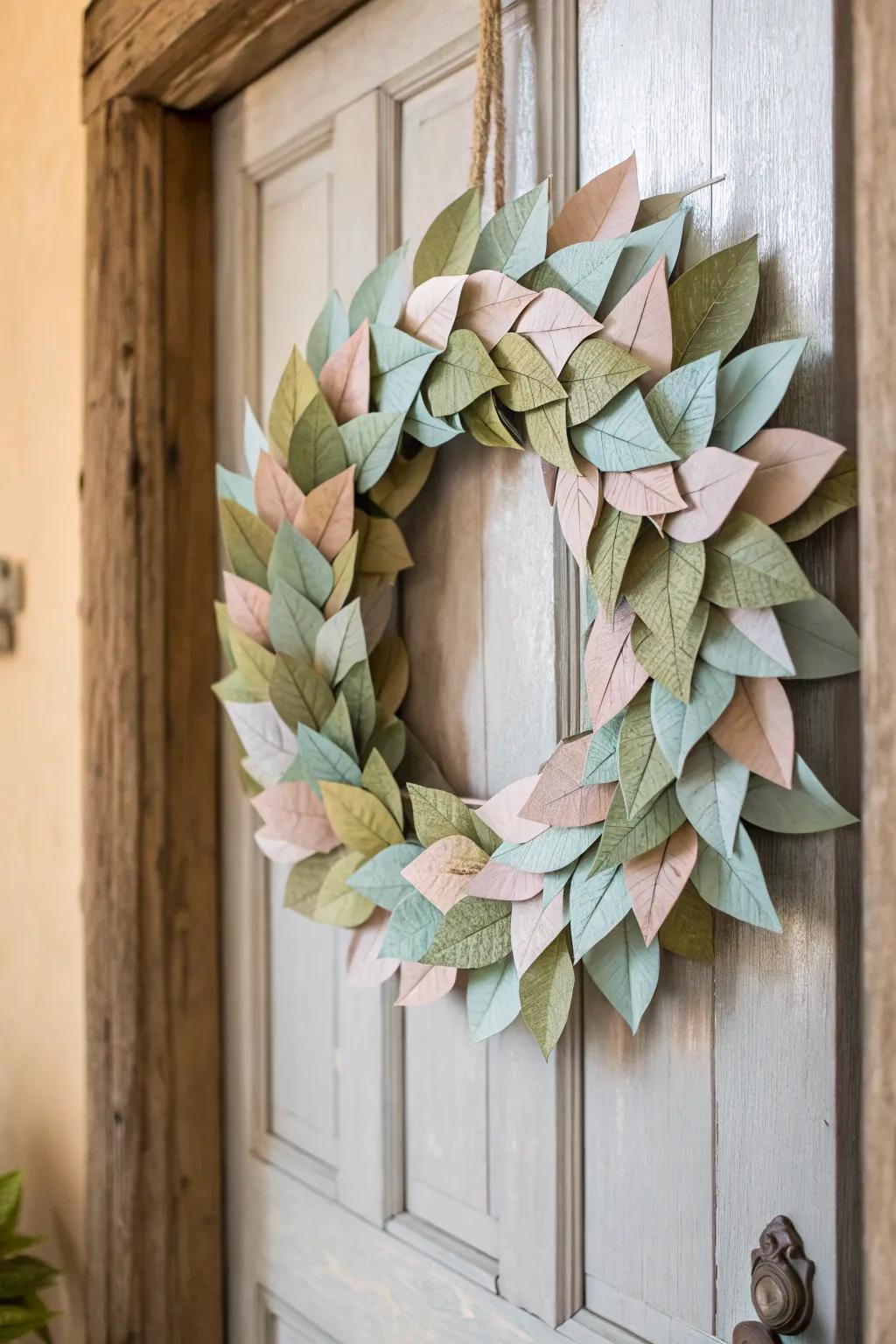 Welcome the seasons with a handcrafted paper foliage wreath—simple, elegant, and customizable for every occasion.