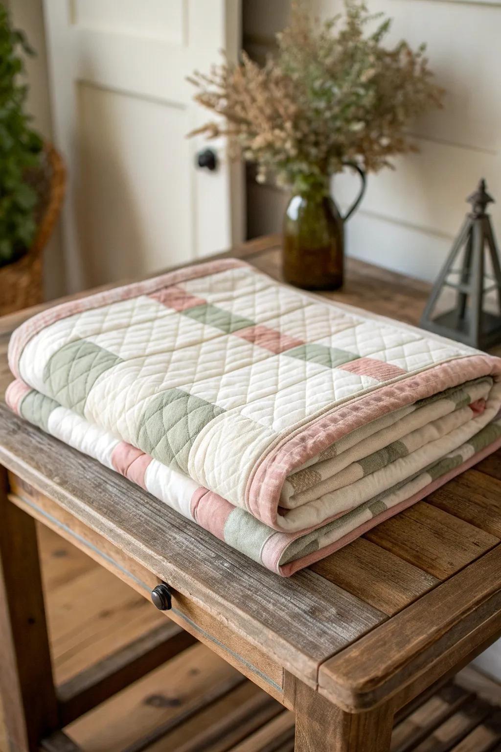 Plaid Perfection: Elevate your quilt with a charming plaid border that whispers cozy elegance.