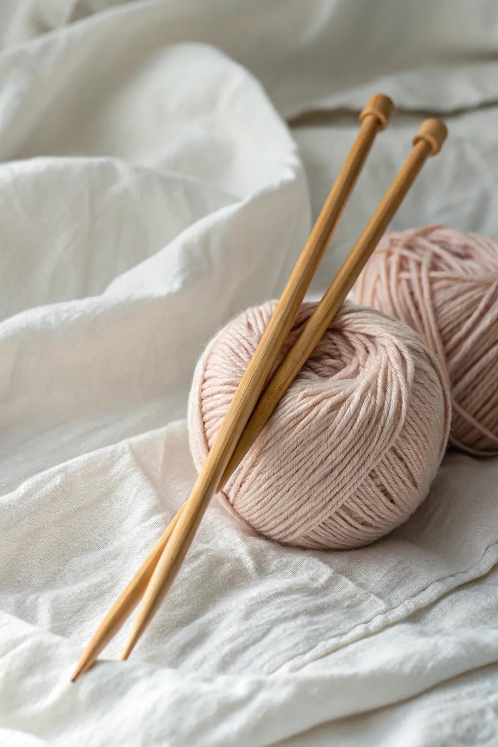 Find calm in creativity through minimalist knitting bliss.