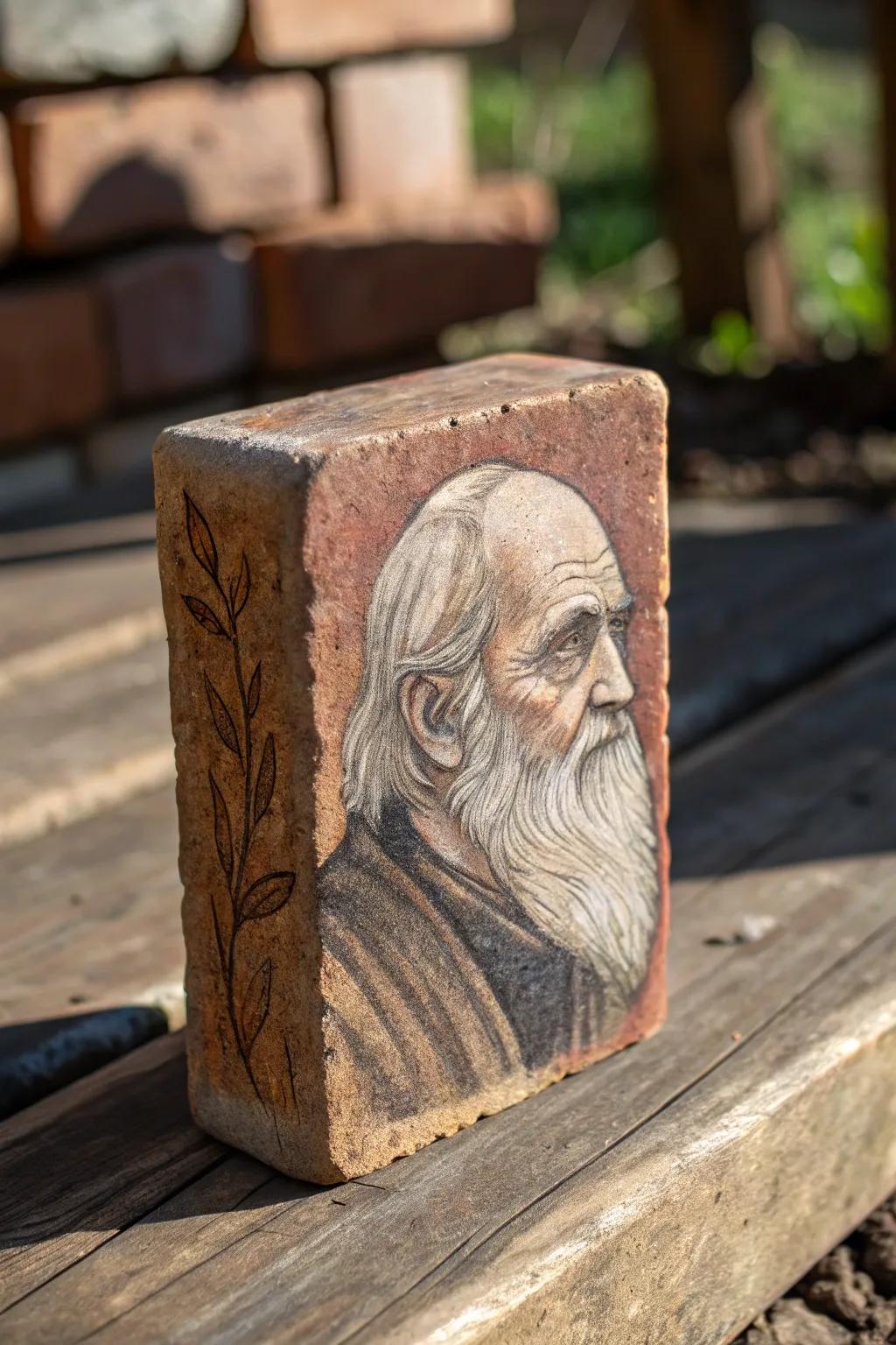 Celebrate timeless wisdom through the art of brick painting - a tribute to those who inspire us.