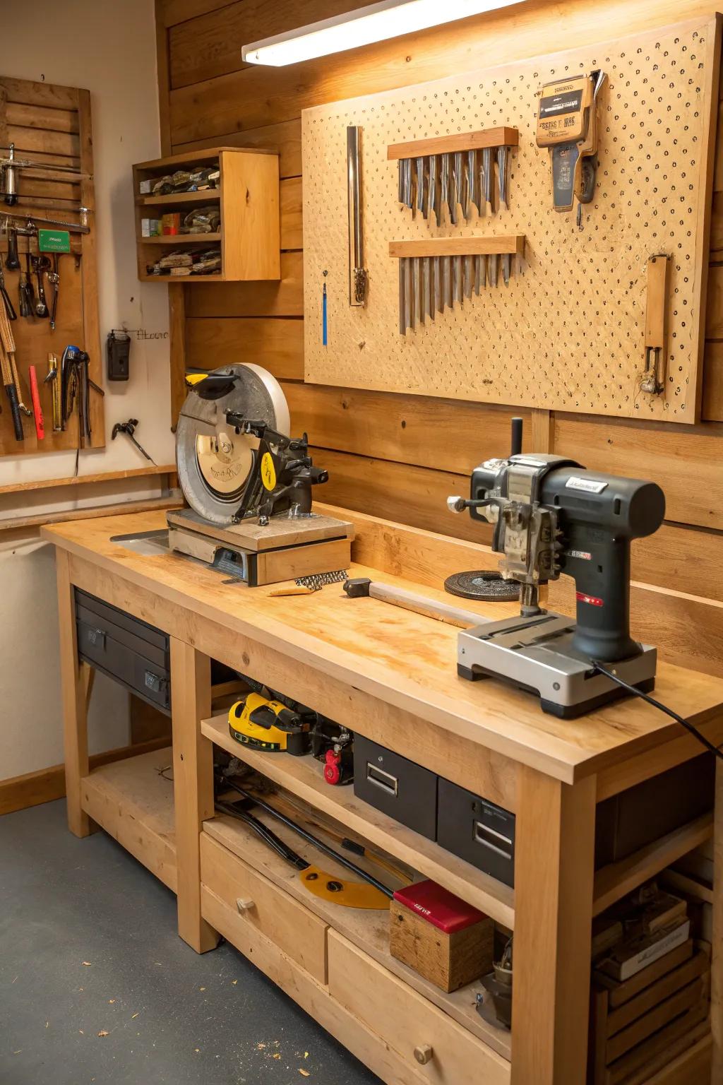 Optimize your work rhythm with efficient tool grouping in your wood shop.