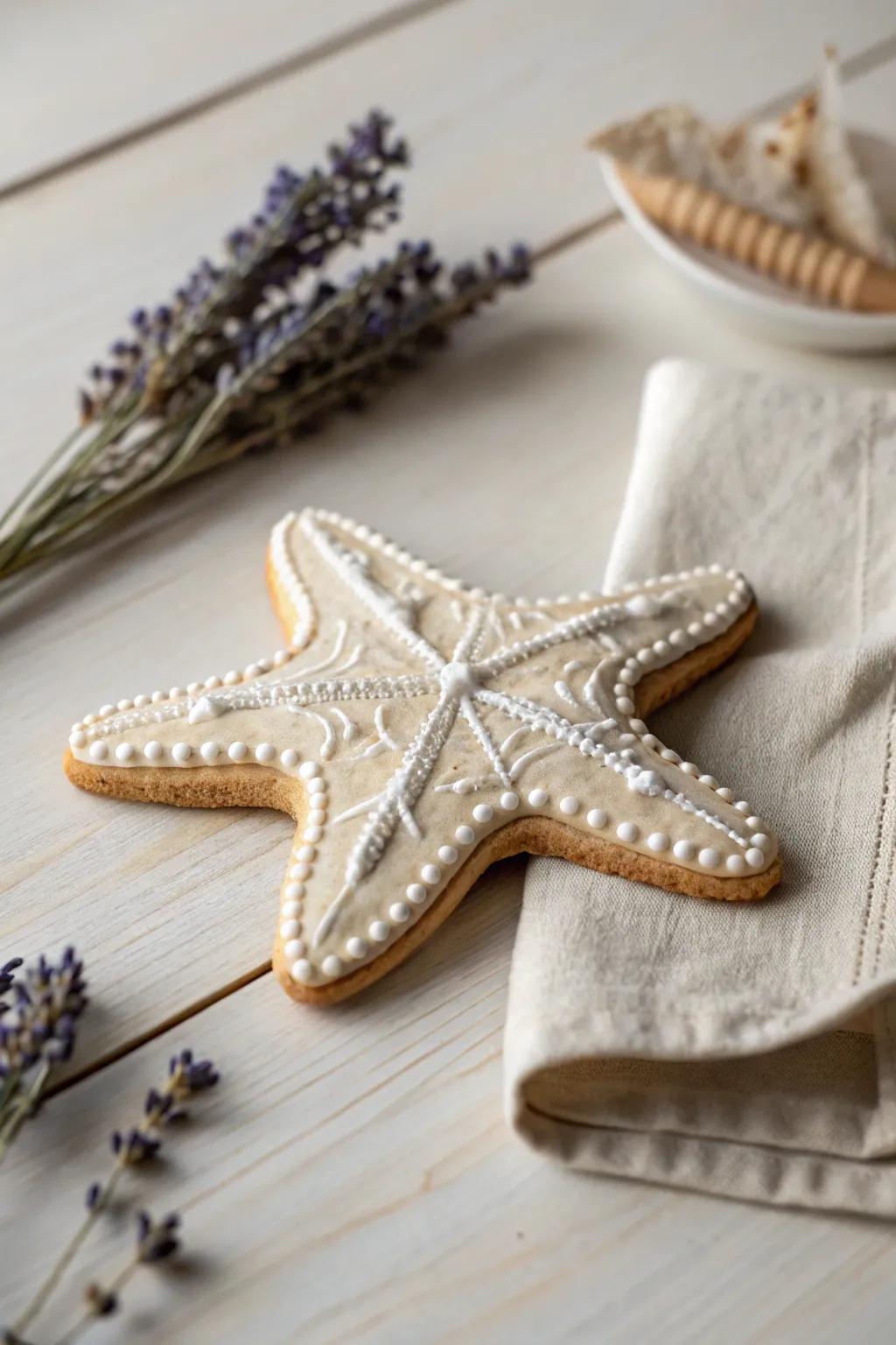 Delight in the simplicity and charm of these sea star cookies, ideal for a summer treat!