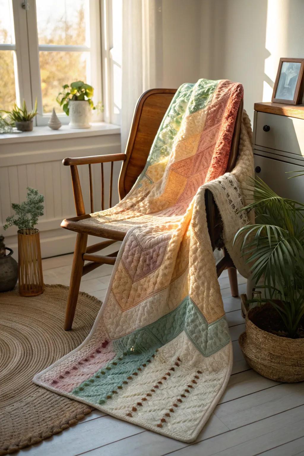 Capture the essence of every season through a handmade temperature quilt—a flawless fusion of nature's palette and artisanal splendor.