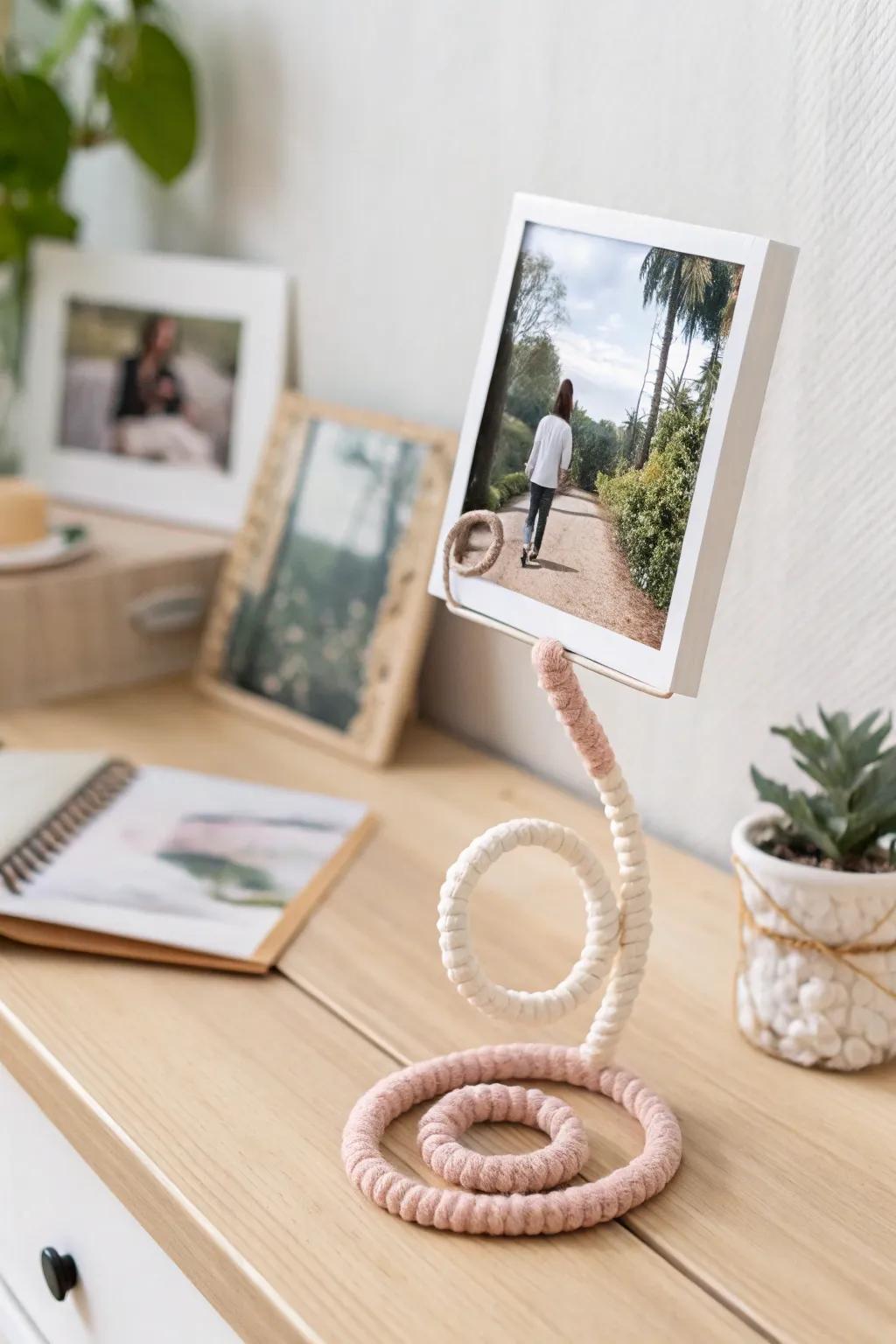 Magnify your recollections with this hand-fashioned flexible stick snapshot bracket, which perfectly combines plainness and beauty.
