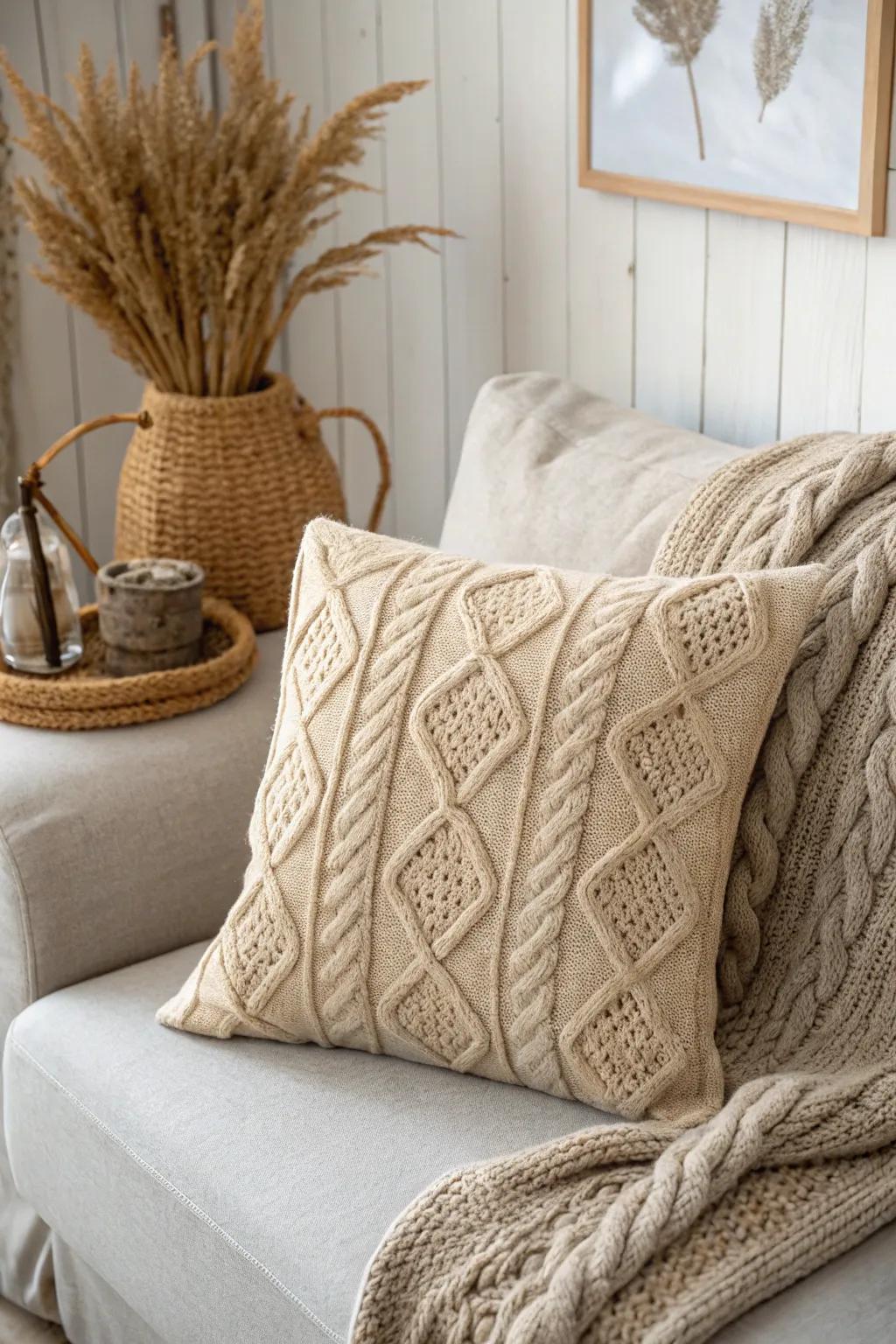 Transform your old top into a pillow wrap for warmth in your living space.