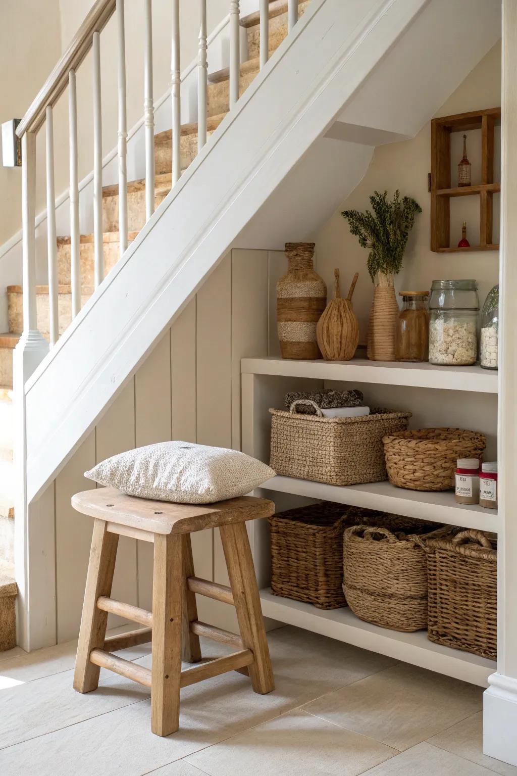Find peaceful inspiration with this small seating nook, perfect for stylish meal planning.