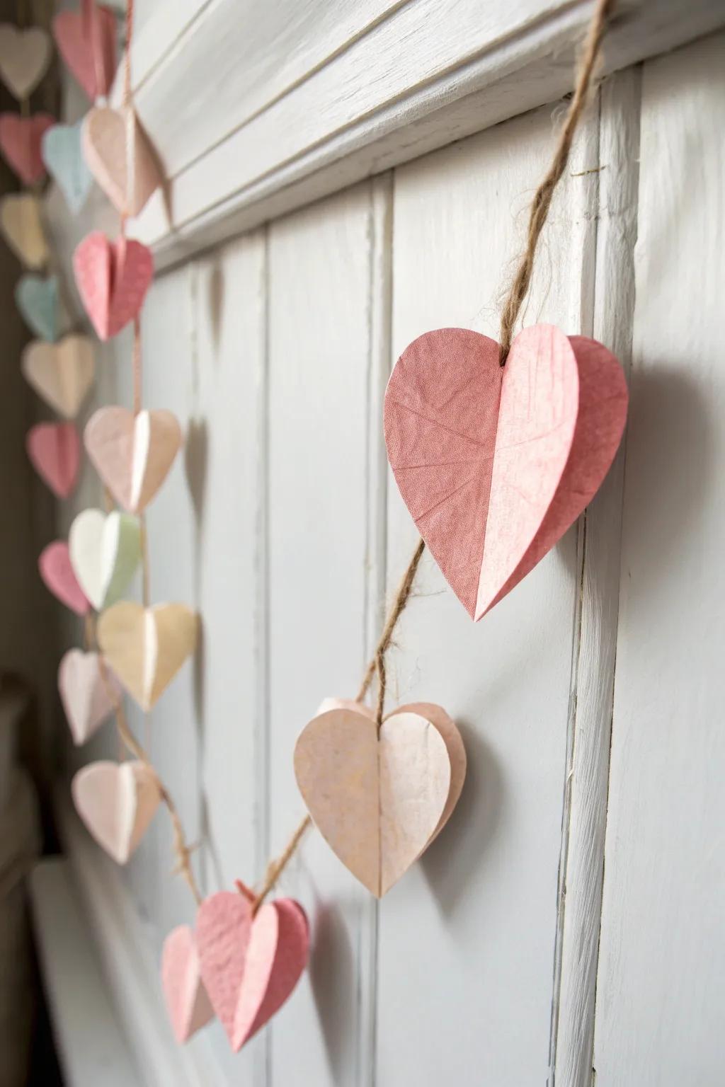 Spread love in minimalist style with this charming Valentine's wall garland.