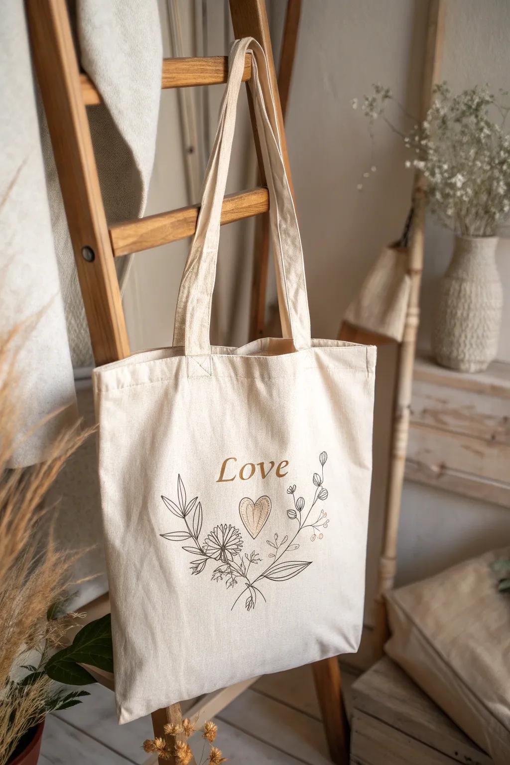 Carry love with you: Embrace eco-friendly style with this charming DIY Love Tote Bag, perfect for Valentine's Day and beyond.