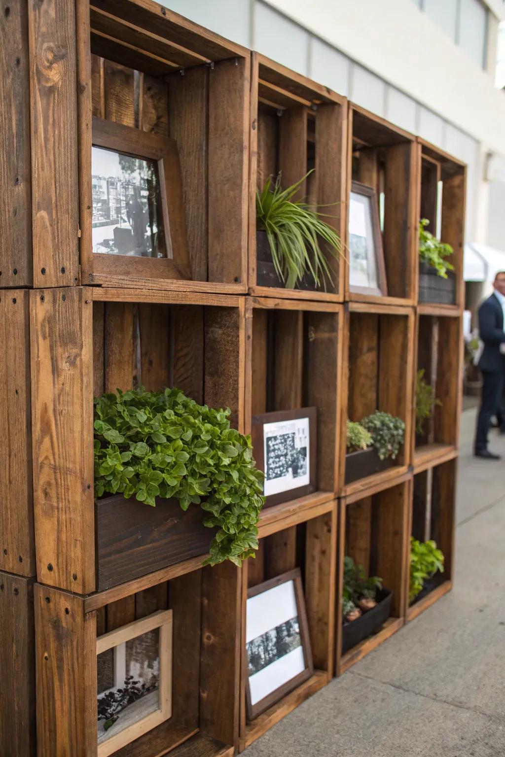 Transform your space with a modular wall display that combines nature, art, and craftsmanship.