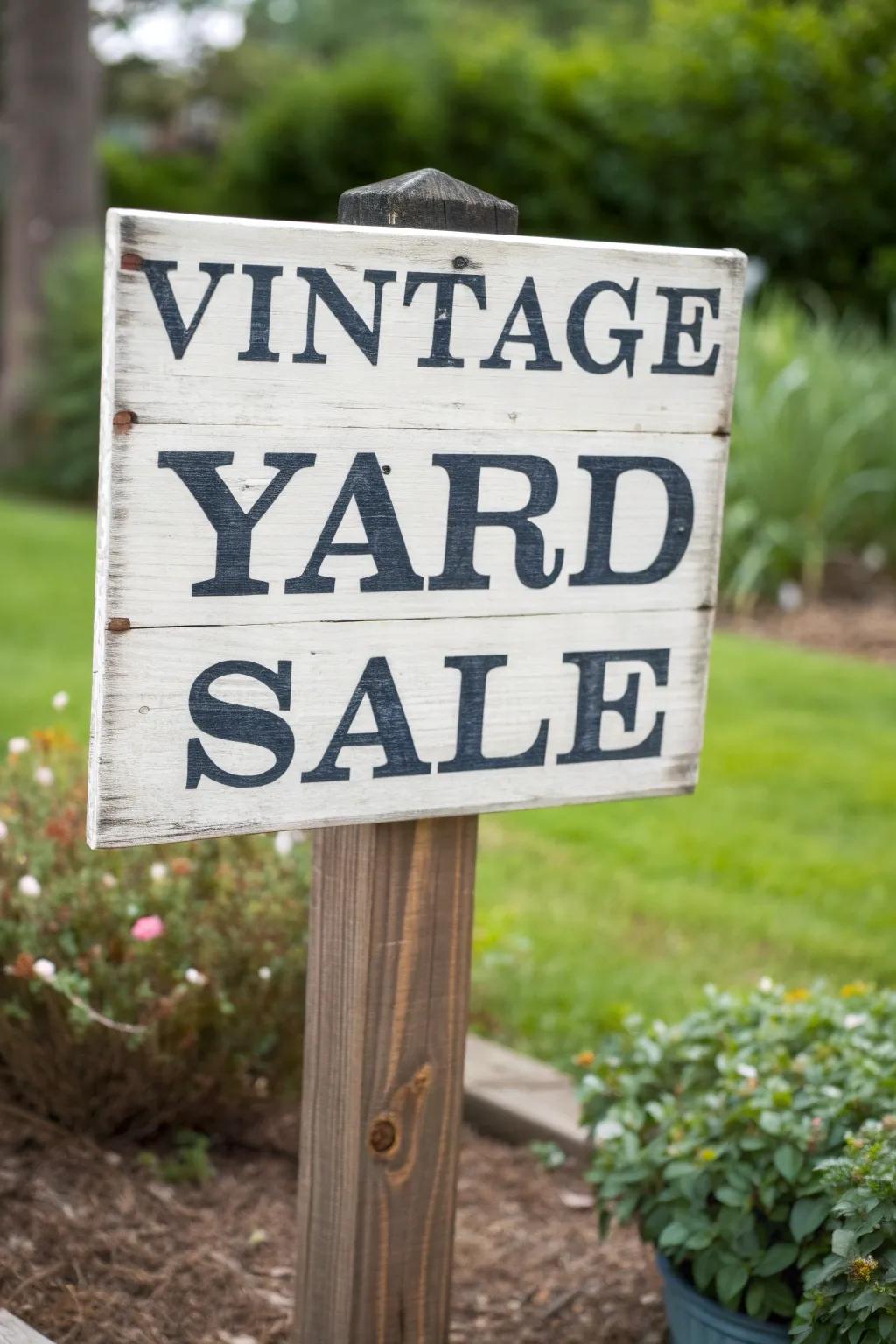 Craftsmanship at its finest: Strong black on white for a standout garage sale marker.