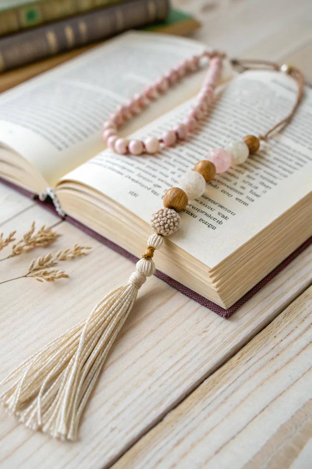 Incorporate a hint of sophistication to your reading alcove with this charming beaded page marker.