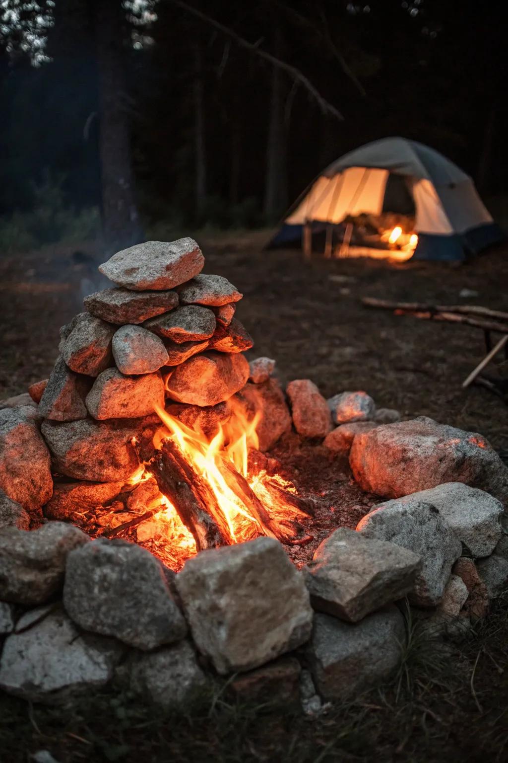 Harness the warmth of nature through a skillfully built fire baffle shelter.