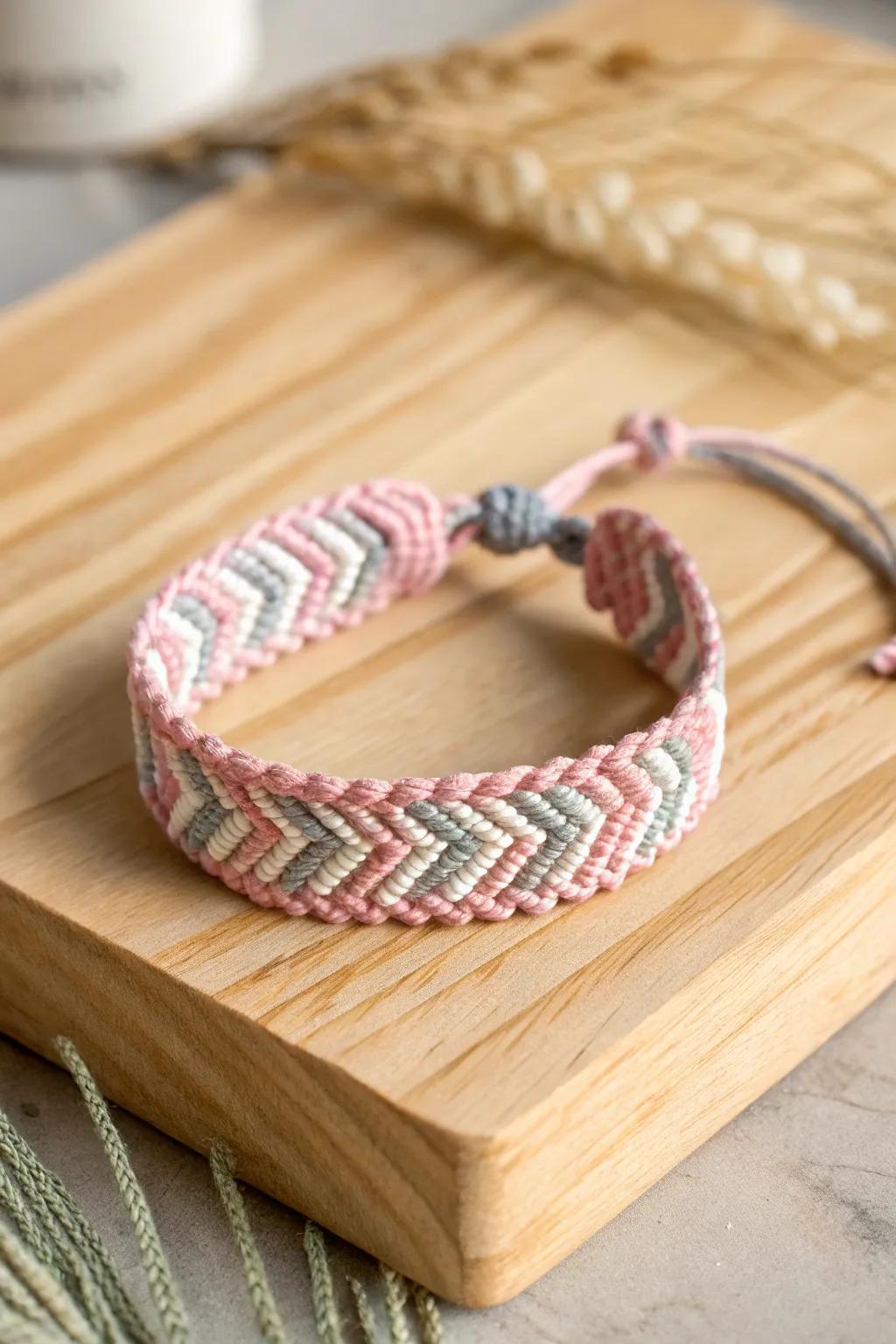 Embrace the subtle elegance of pink and gray for a chic, everyday appearance.