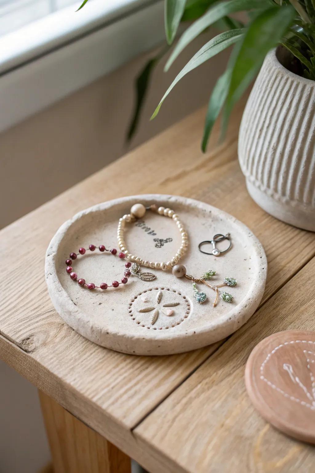 Elevate your table setting with upcycled charm: a unique clay coaster that marries sustainability with style.