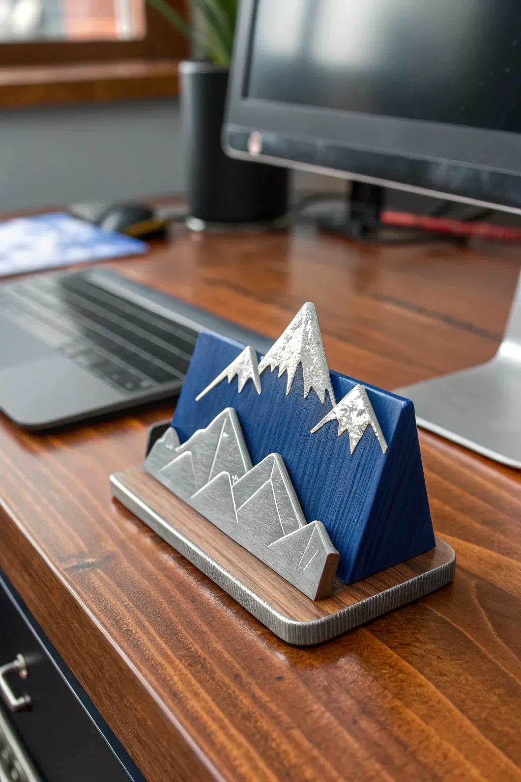 Elevate your desk with an additive manufactured visiting card console that communicates craftsmanship and style.