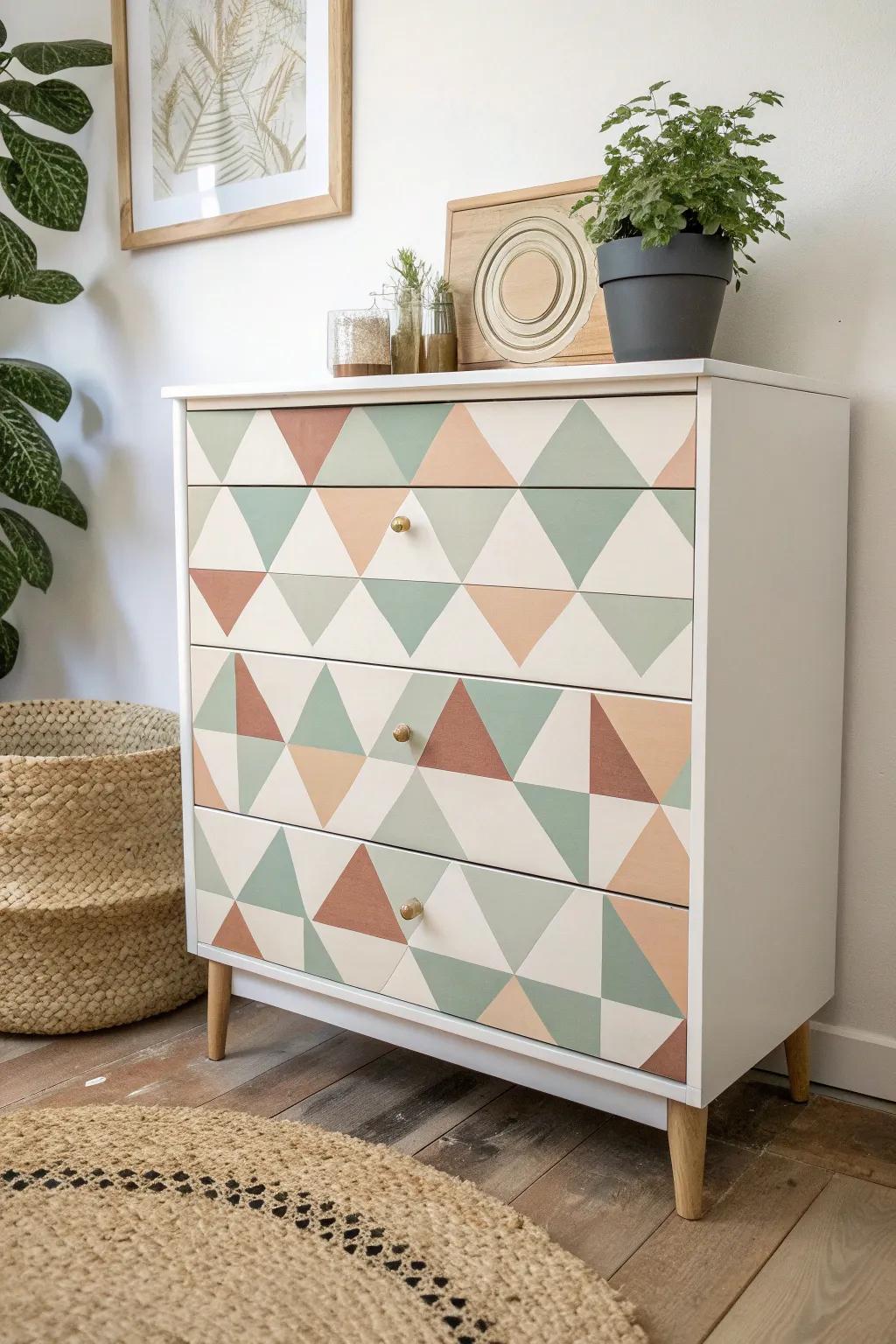 Elevate your space with a touch of modern geometry. Discover the art of decoupage with Scandinavian elegance.