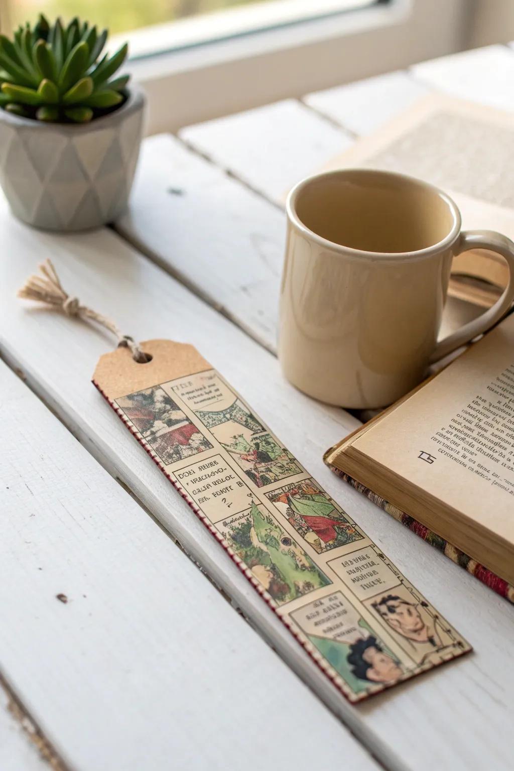 Infuse a whimsical touch into your reading with a DIY humorous strip bookmark, where nostalgia intertwines with minimalism.