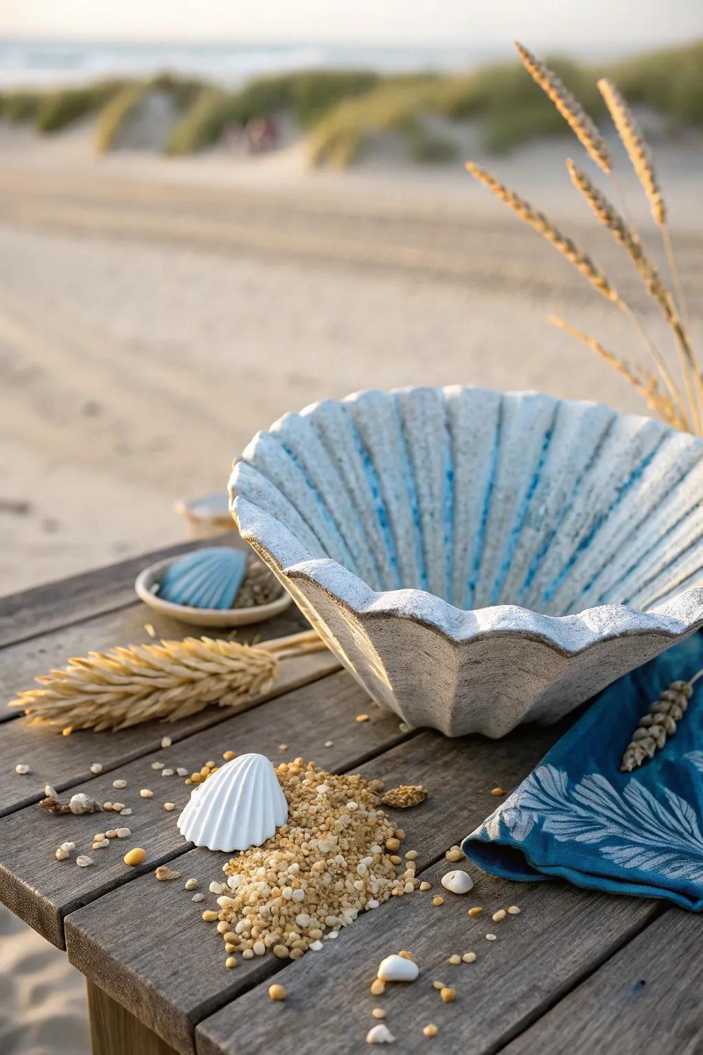 Ingenious design meets the coast: Make a seashell into a gorgeous DIY chicken feeder.