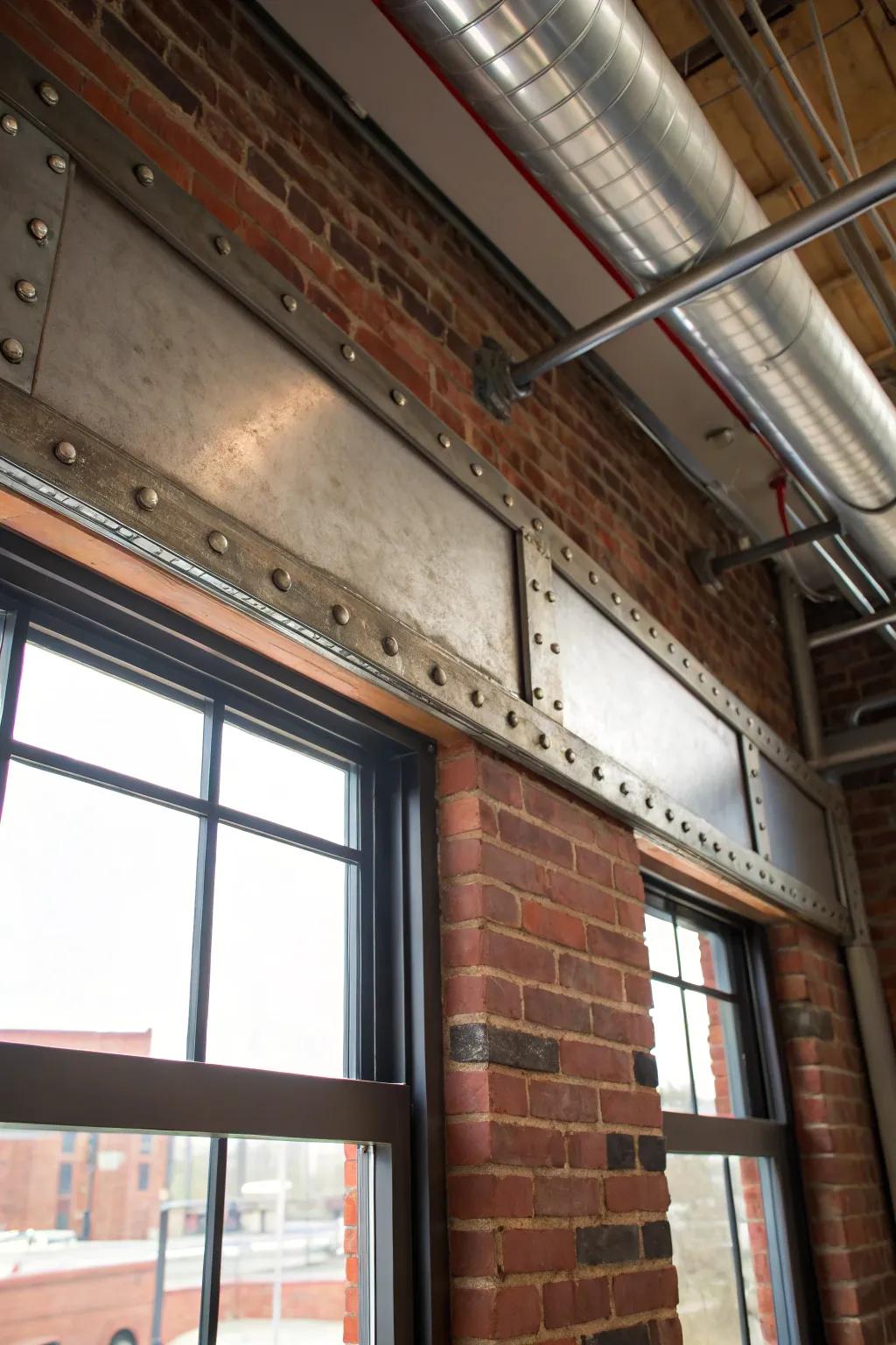 Elevate your environment via industrial elegance—do-it-yourself cornice board harmonizing with metallic craftsmanship.