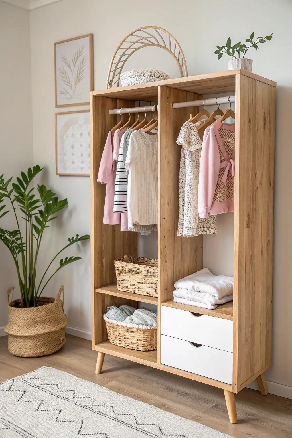 A closet that evolves alongside your child—celebrate simplicity and style in your nursery.
