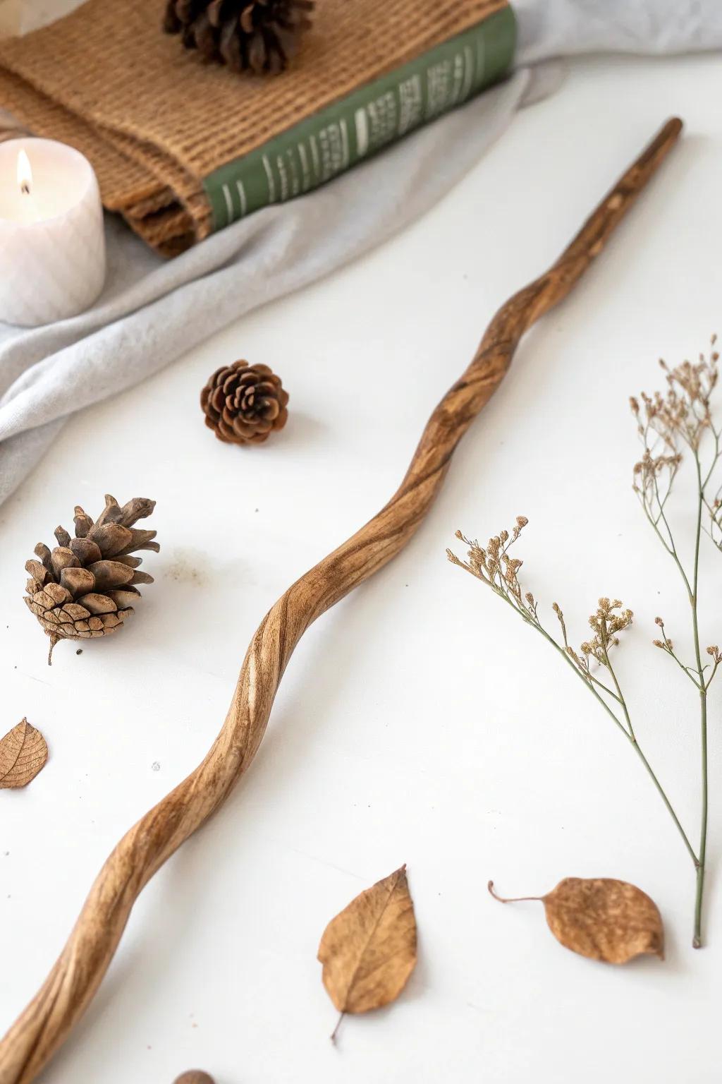 Celebrate nature's artistry through this enchanting contorted branch wand—ideally suited for your DIY ornamental accoutrements.