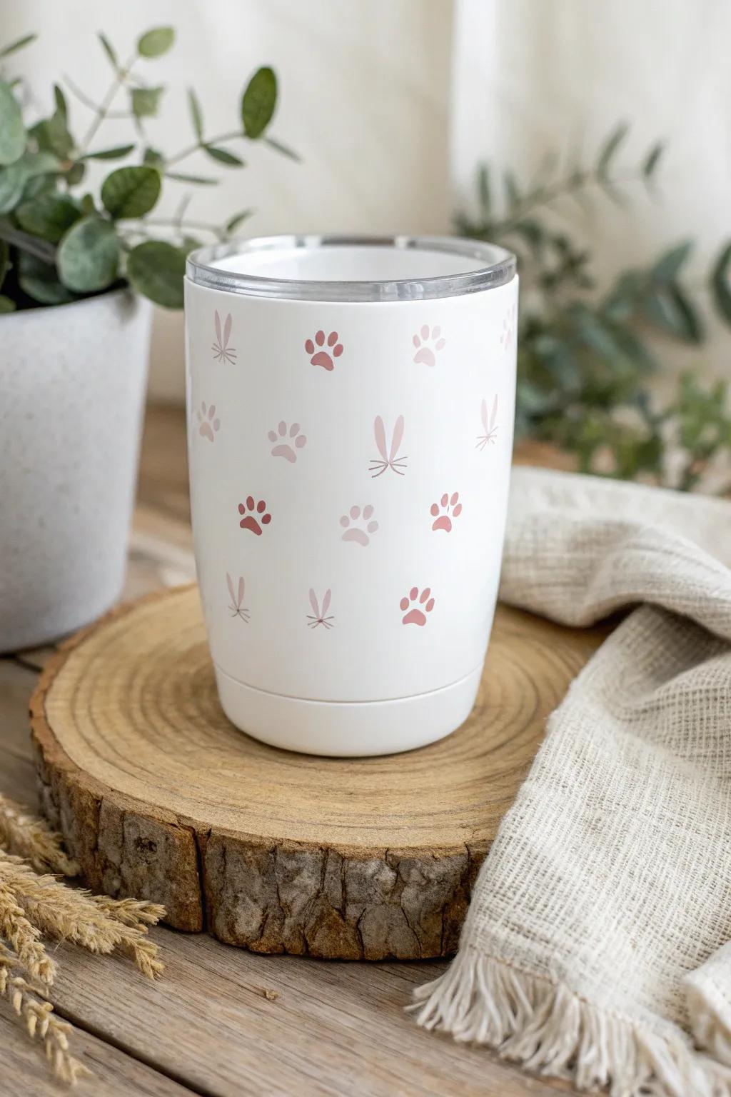 Follow the bunny's trail this Easter with charming footprint mugs!