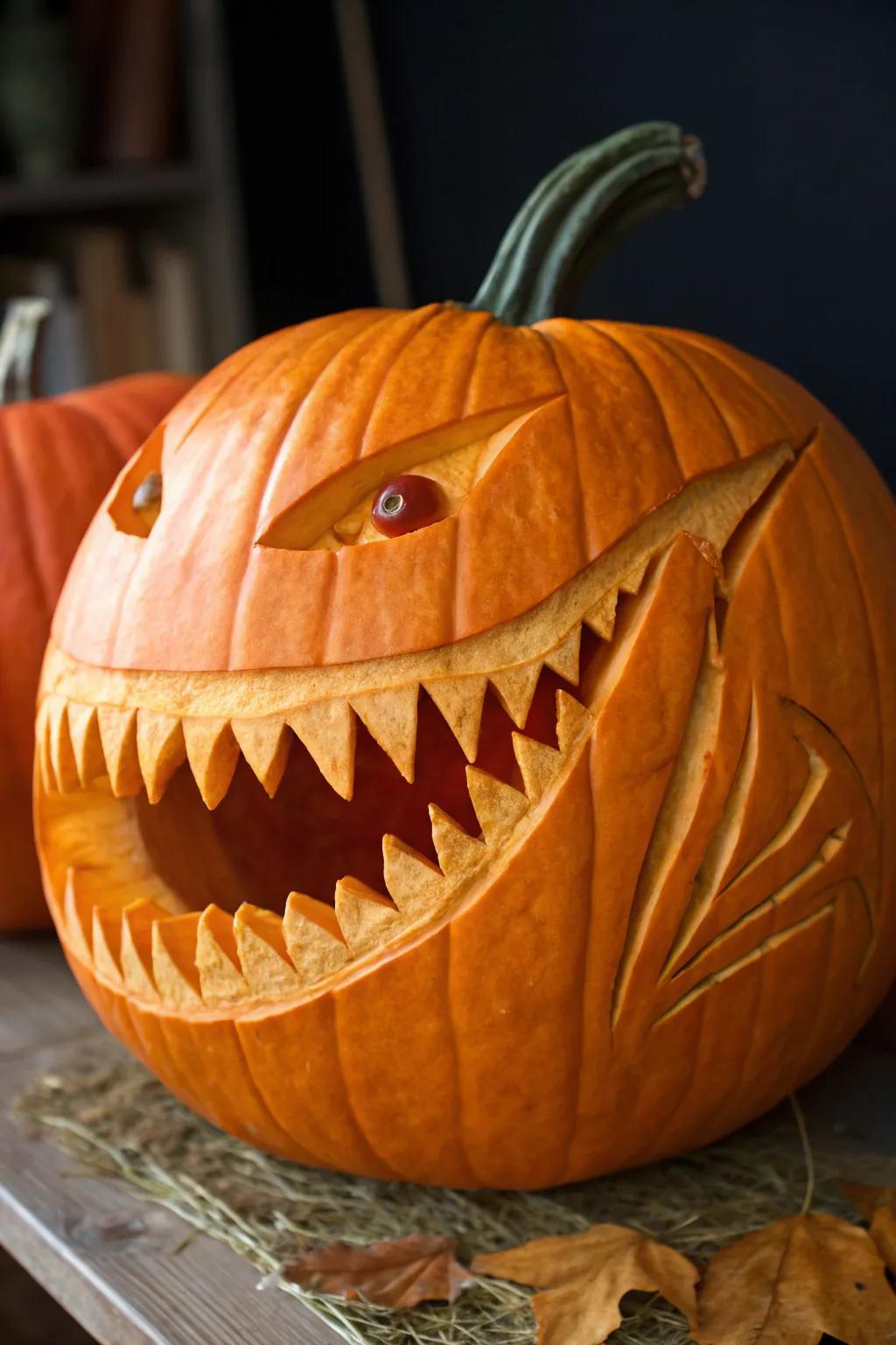 Plunge into creativity with this Giant Shark Smile gourd shaping!