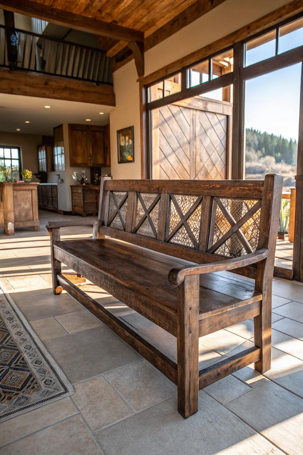 Elevate your space with a farmhouse bench that defines and inspires.
