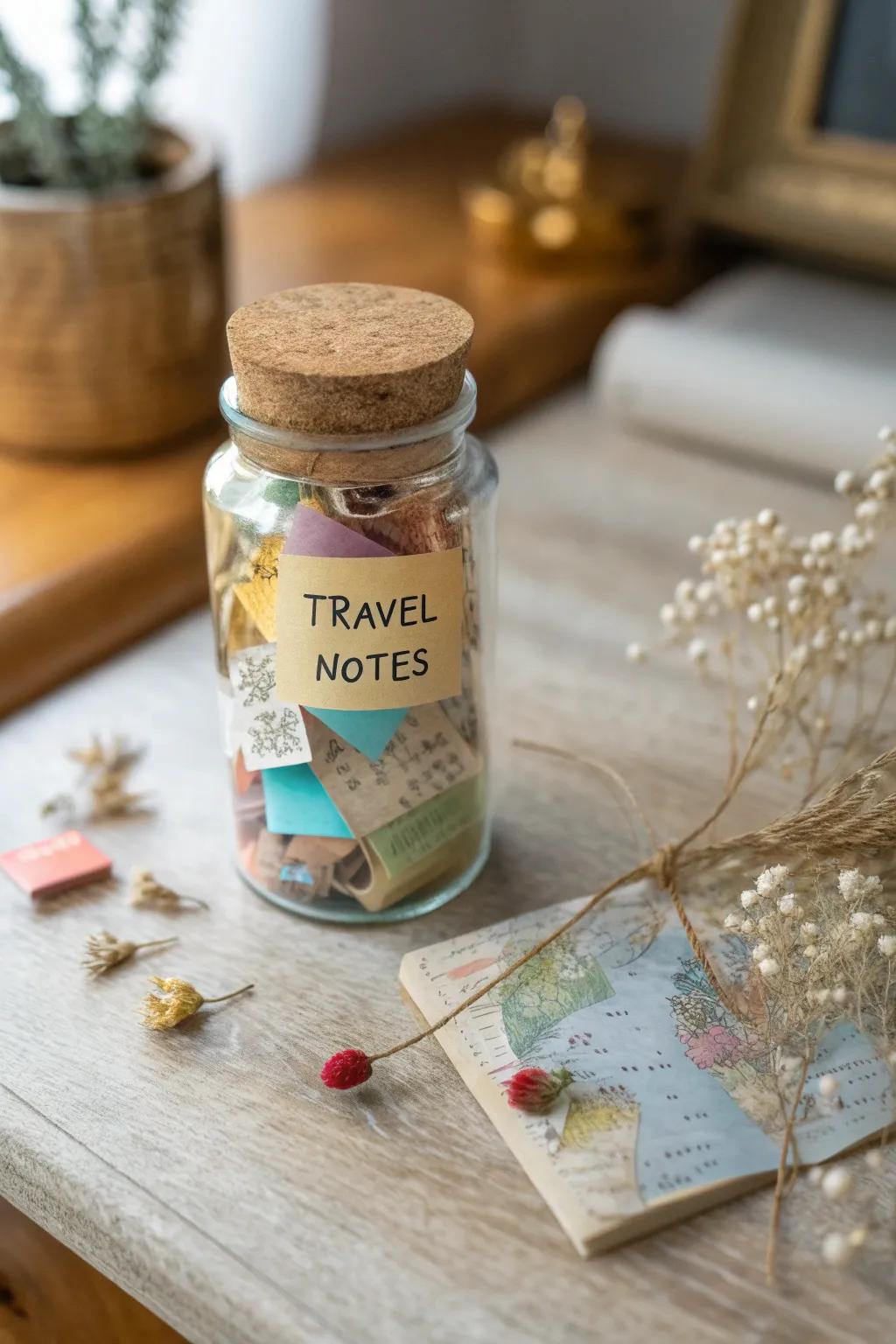 Capture your wanderlust within a vessel - a treasure brimming with voyage memories, one message at a time.