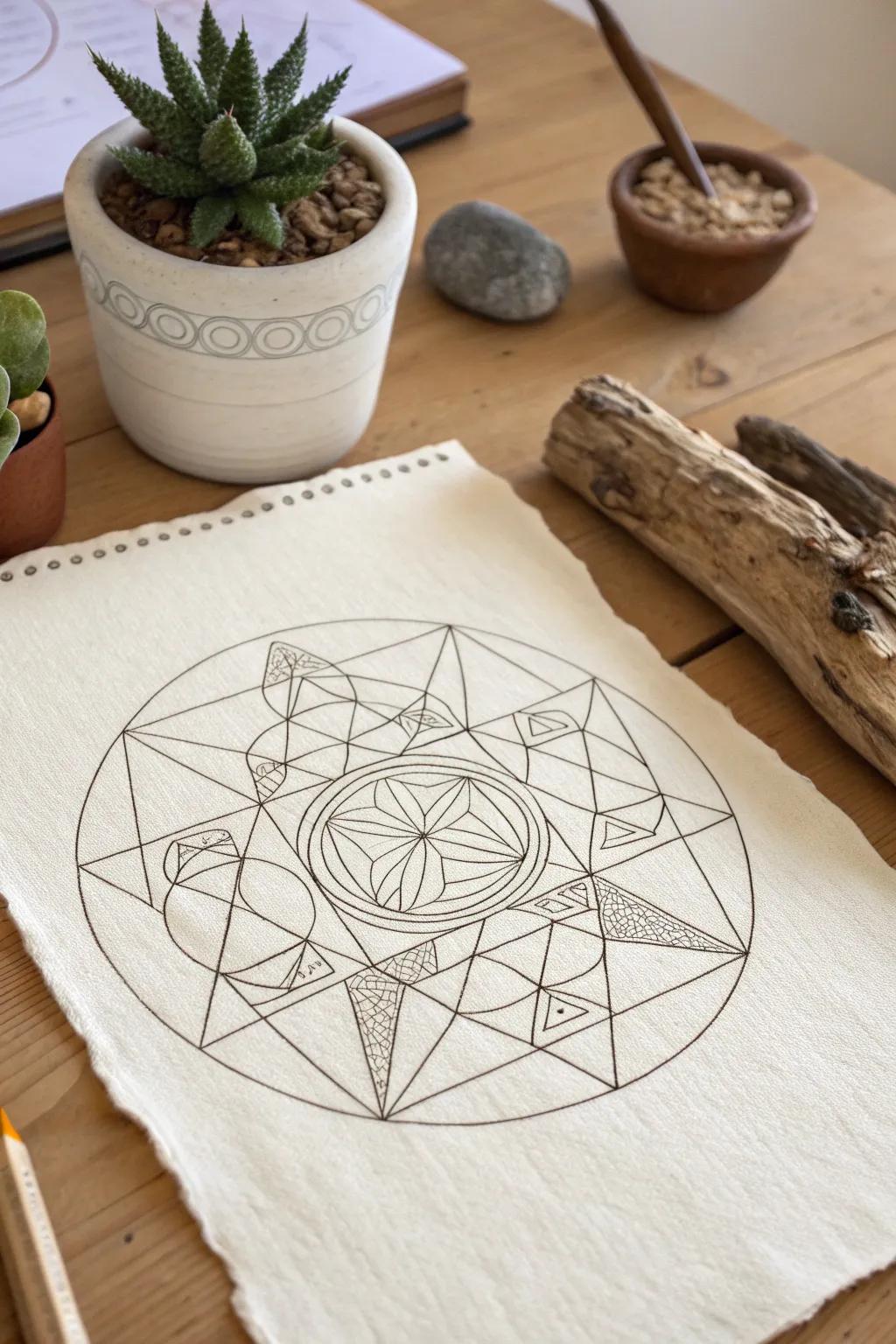 Discover the elegance in simplicity with geometric line art, where precision meets beauty.