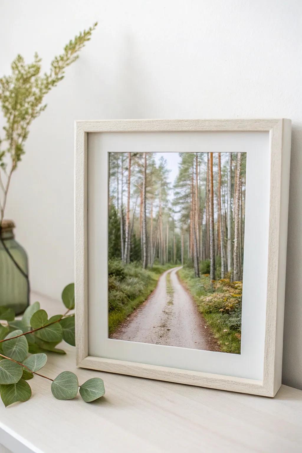 Appreciate the peace of nature using this simple leaf path art piece, which is great for adding a hint of wanderlust to your area.