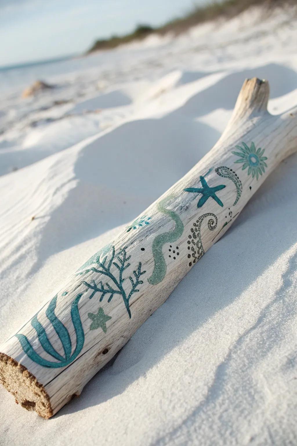 Convey the ocean abode through this beautifully pigmented fluvial timber piece, a flawless amalgamation of minimalism and boho charm.