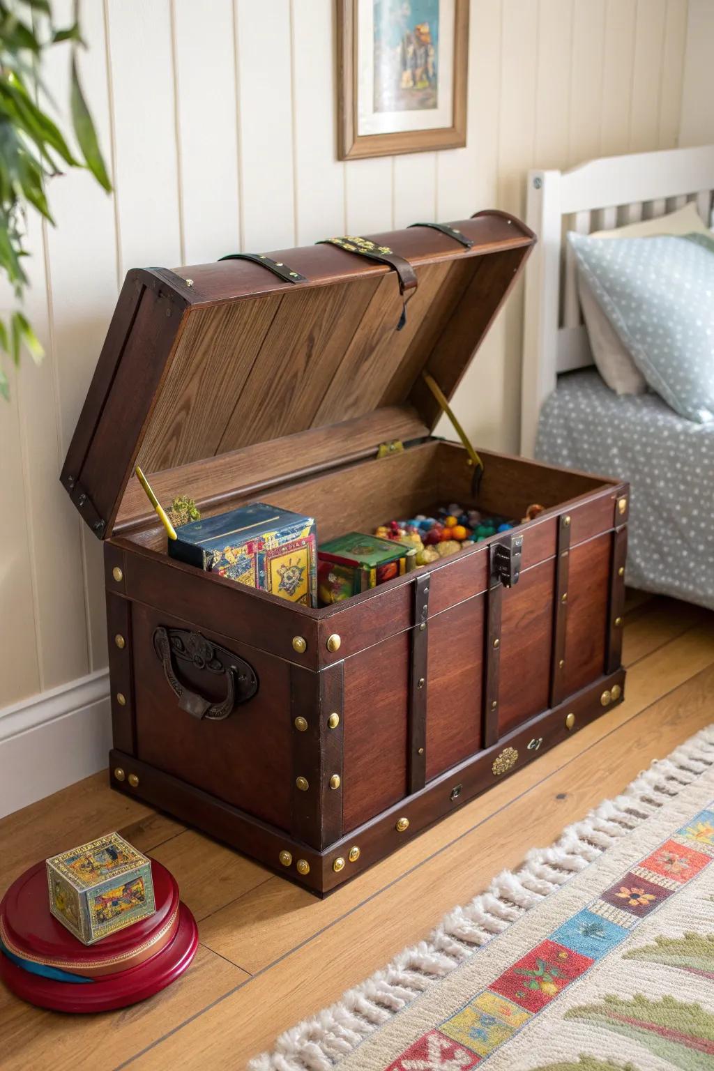 Transform a classic trunk into a playful centerpiece for your child's room.