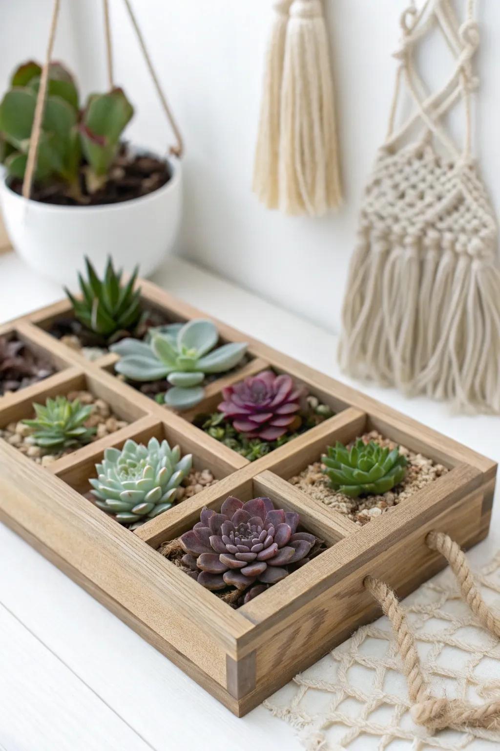 Unearth the grace of nature with this breathtaking succulent rare artifact enclosure, a flawless fusion of Scandinavian minimalism and Boho magnetism.