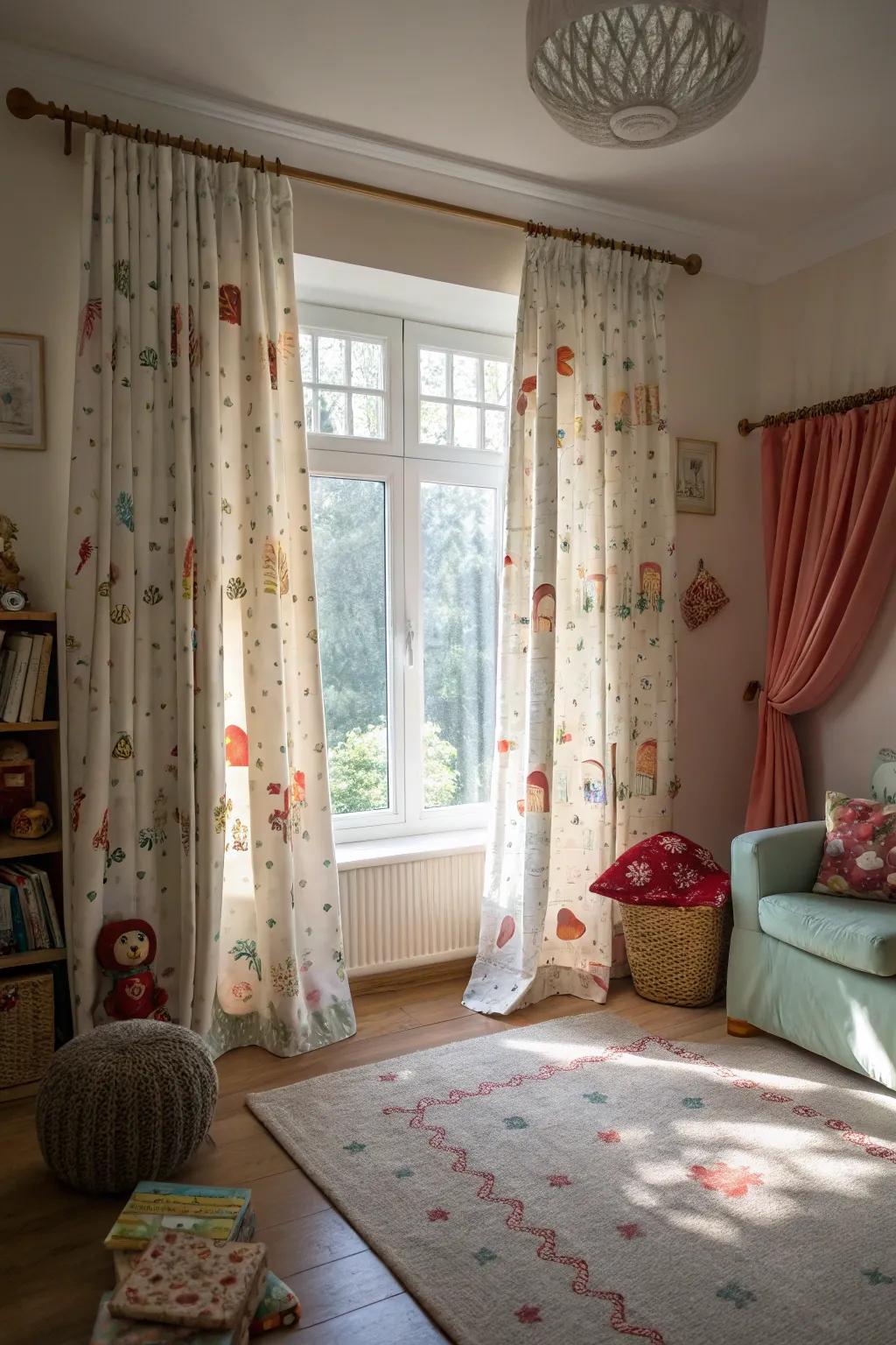 Fanciful drapes contribute a hint of fantasy.