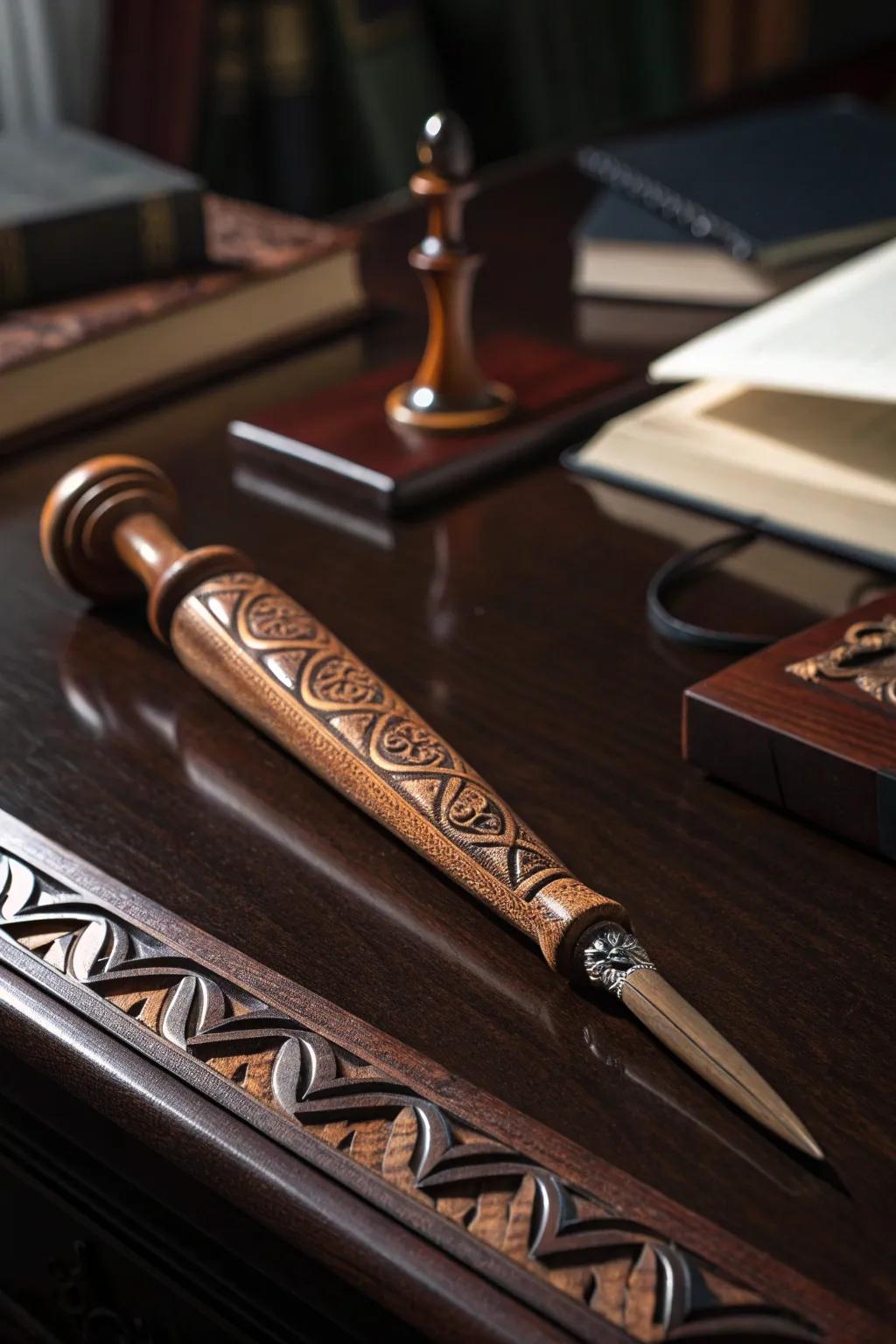 Elevate your workspace with an artisan-crafted mailing slicer.