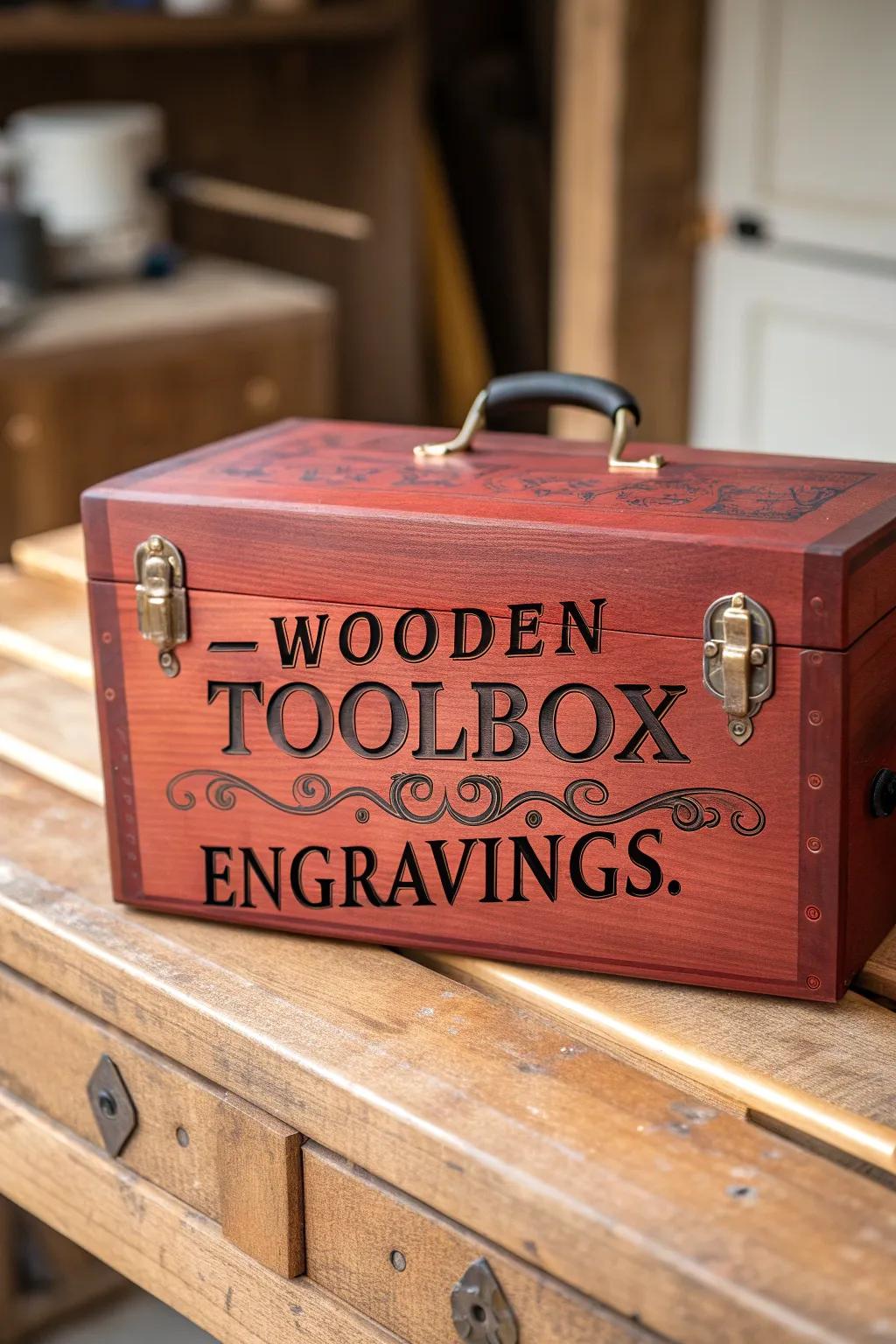 Transform your workspace with a custom etched implement chest that inspires craftsmanship.