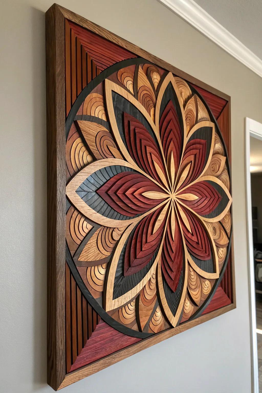 Refine your space through this engaging 3D timber artwork piece, where craftsmanship unites alongside audacious design.