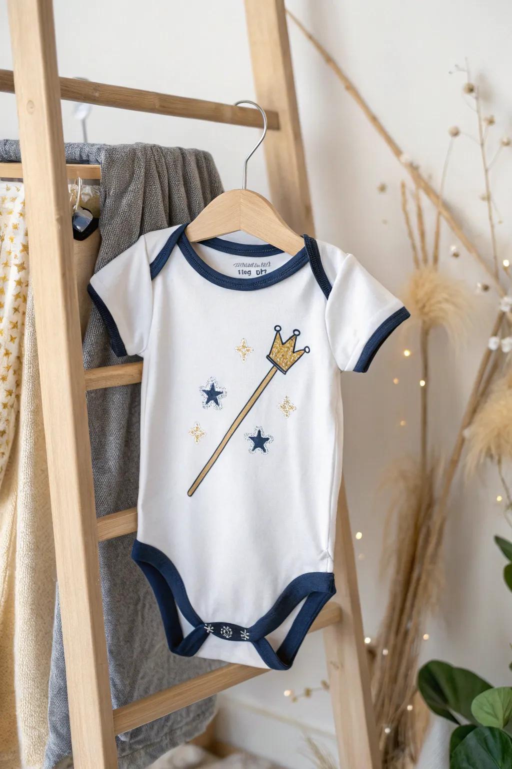Welcoming royalty with style: 'The Royal Has Shown Up' in charming Scandinavian minimalism.