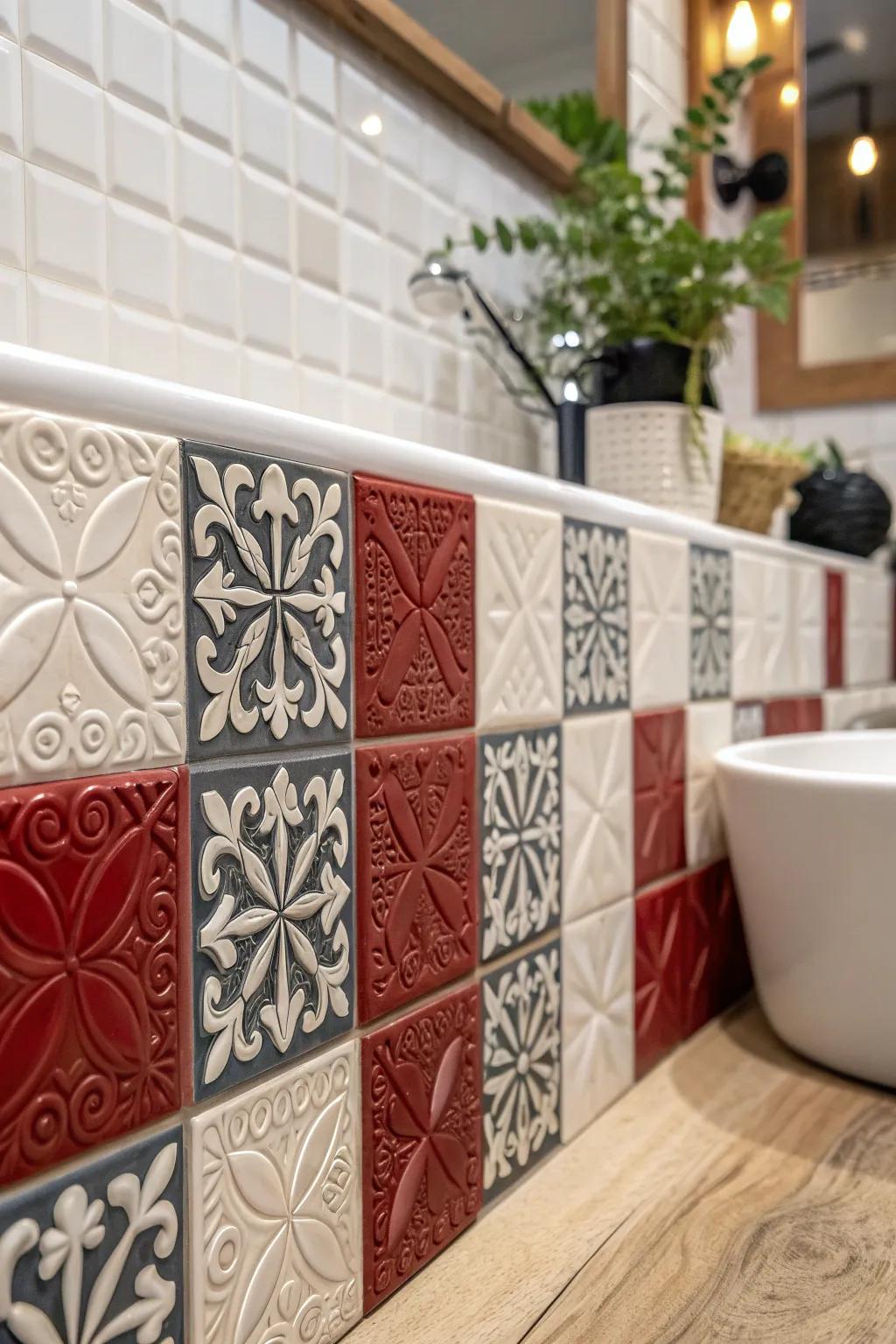 Elevate your bathroom's style effortlessly with chic plastic faux tiles – where budget meets beauty.