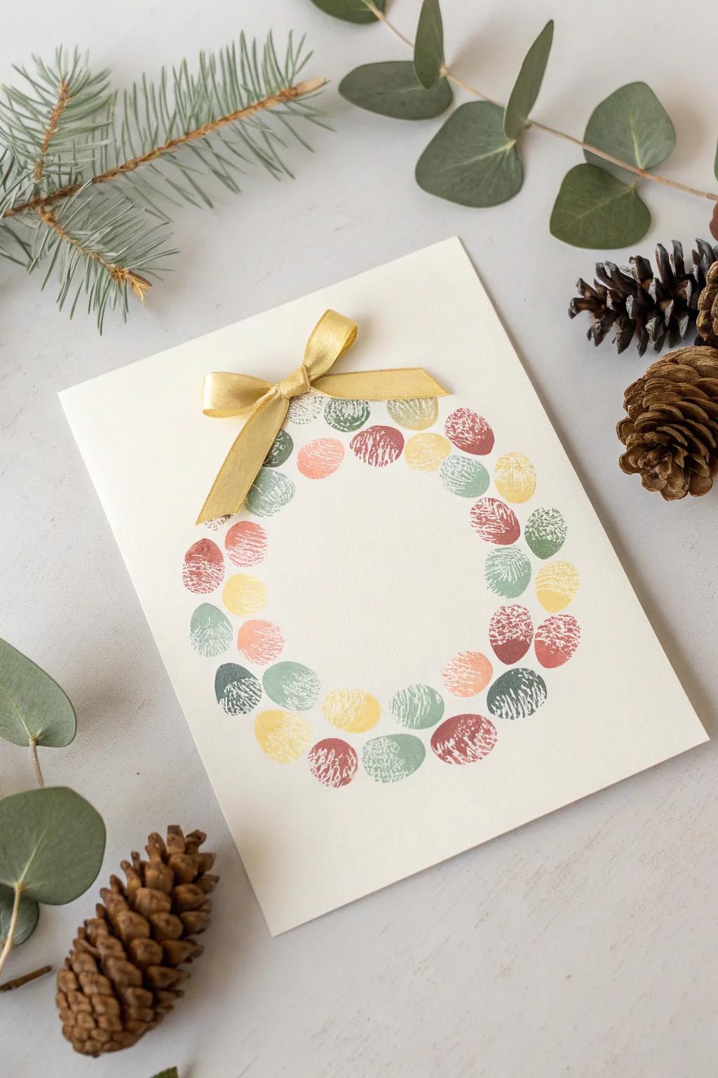 Unleash creative expression through these charming fingerprint chaplet cards, impeccable for appending a personal nuance to your holiday salutations!