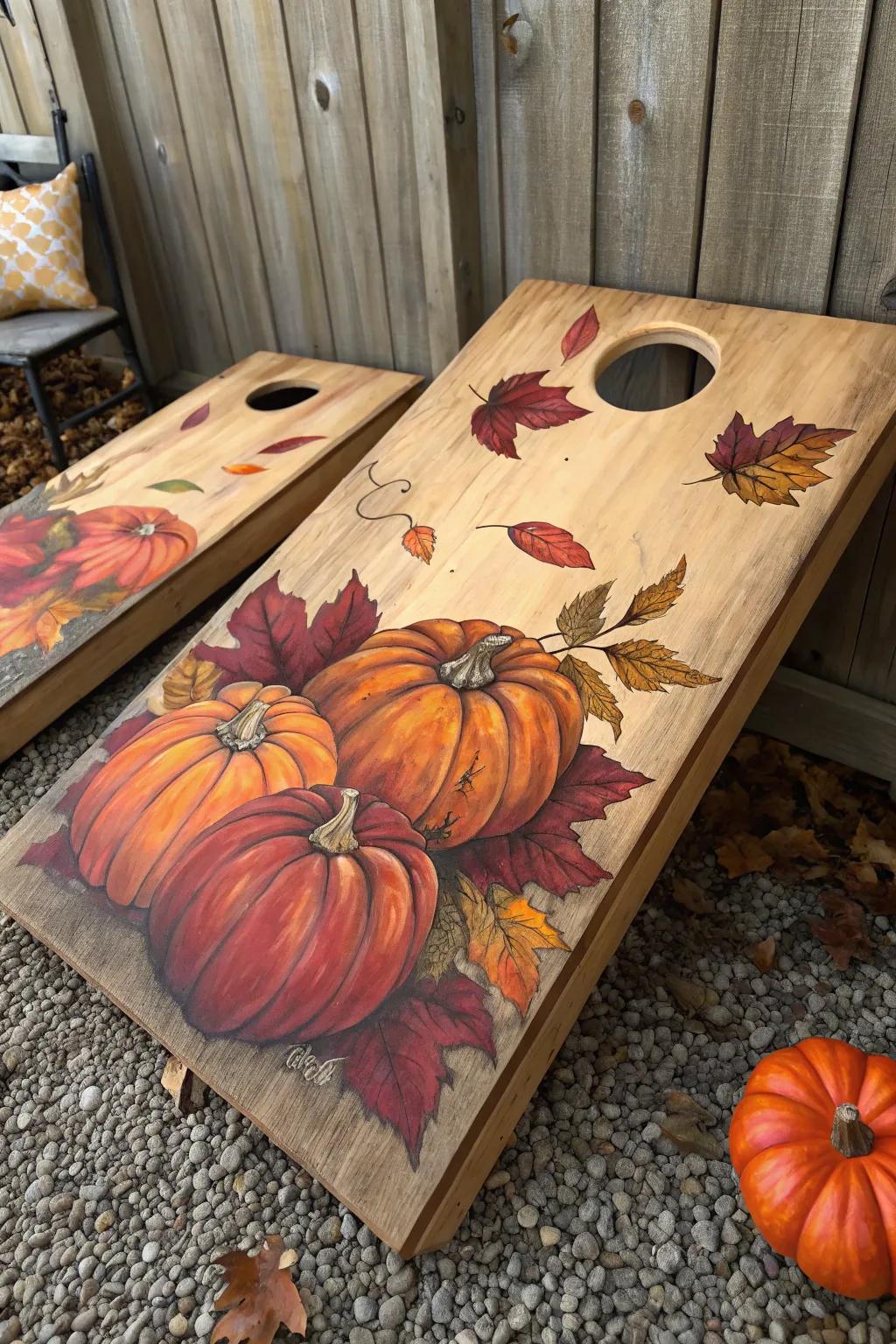 Magnify your engagement through seasonal artistry. 🍂 #CornholeCrafts