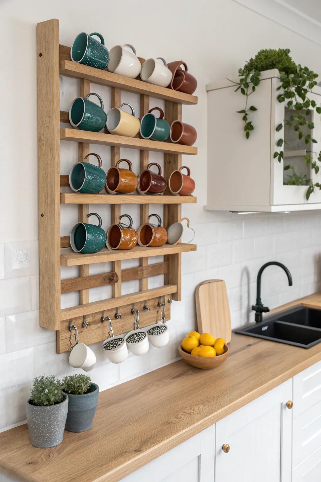 Transform your culinary area with a stylish and functional wine rack mug accommodation—where elegance meets everyday functionality.
