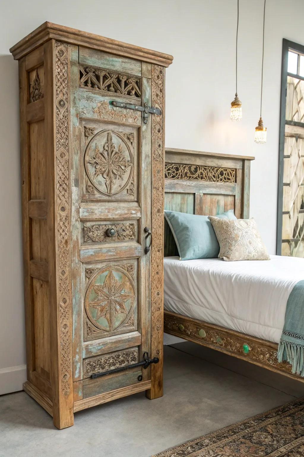 Transmute antiquity into solace through this upcycled door bed build—intertwining vintage charm with contemporary design.