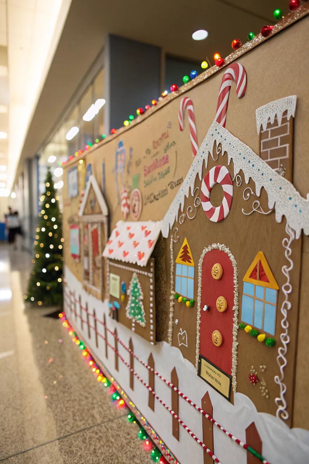 A gingerbread hamlet scene imparts sweetness to your holiday décor.
