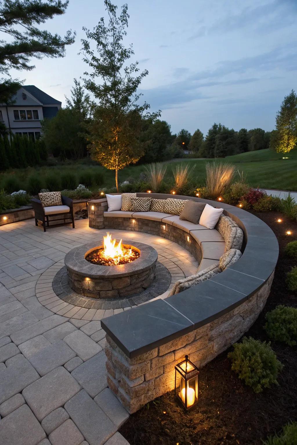 Transform your yard with a stunning hearth centerpiece, where warmth and flair converge.